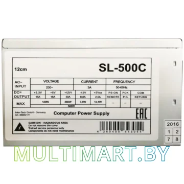 Блок питания Inter-Tech SL-500C 500W картинка 2